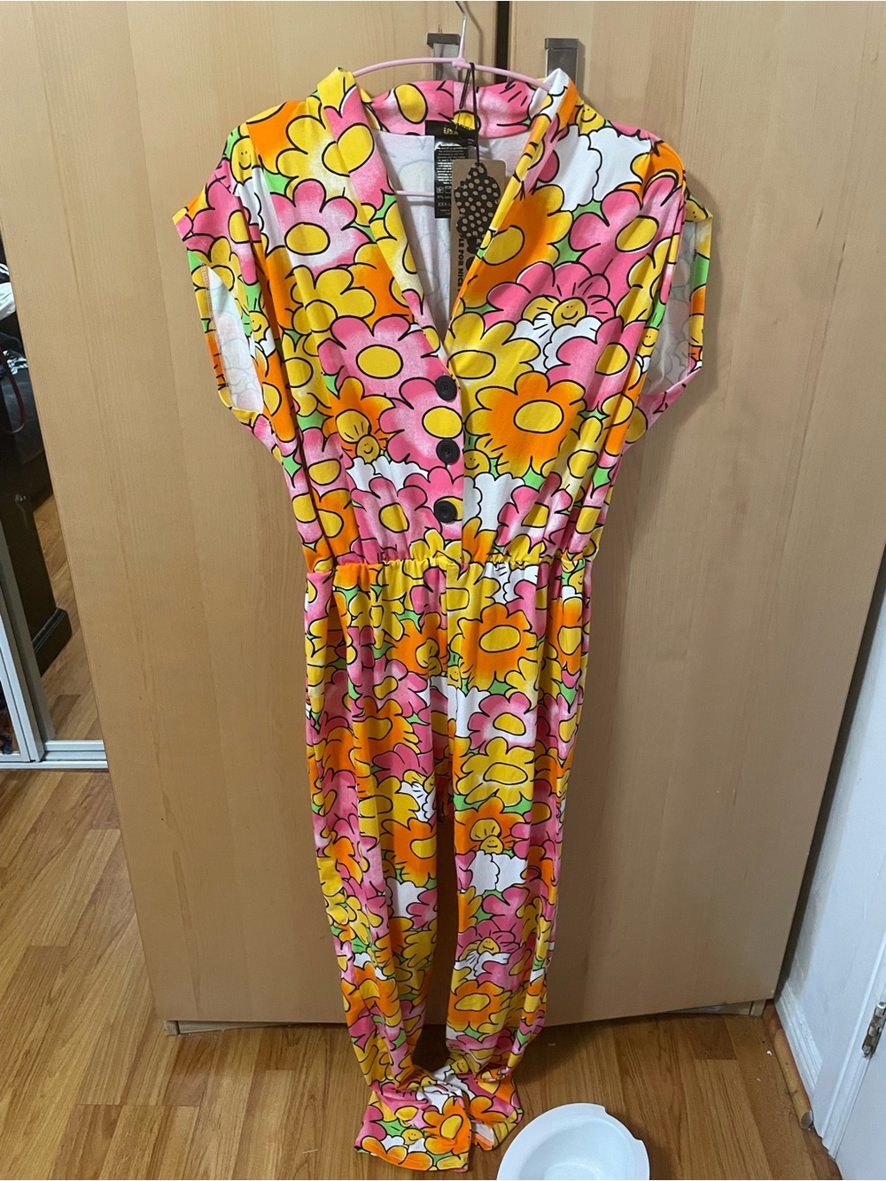 Nooworks 3xFloral One-Piece Jumpsuit in Pink &